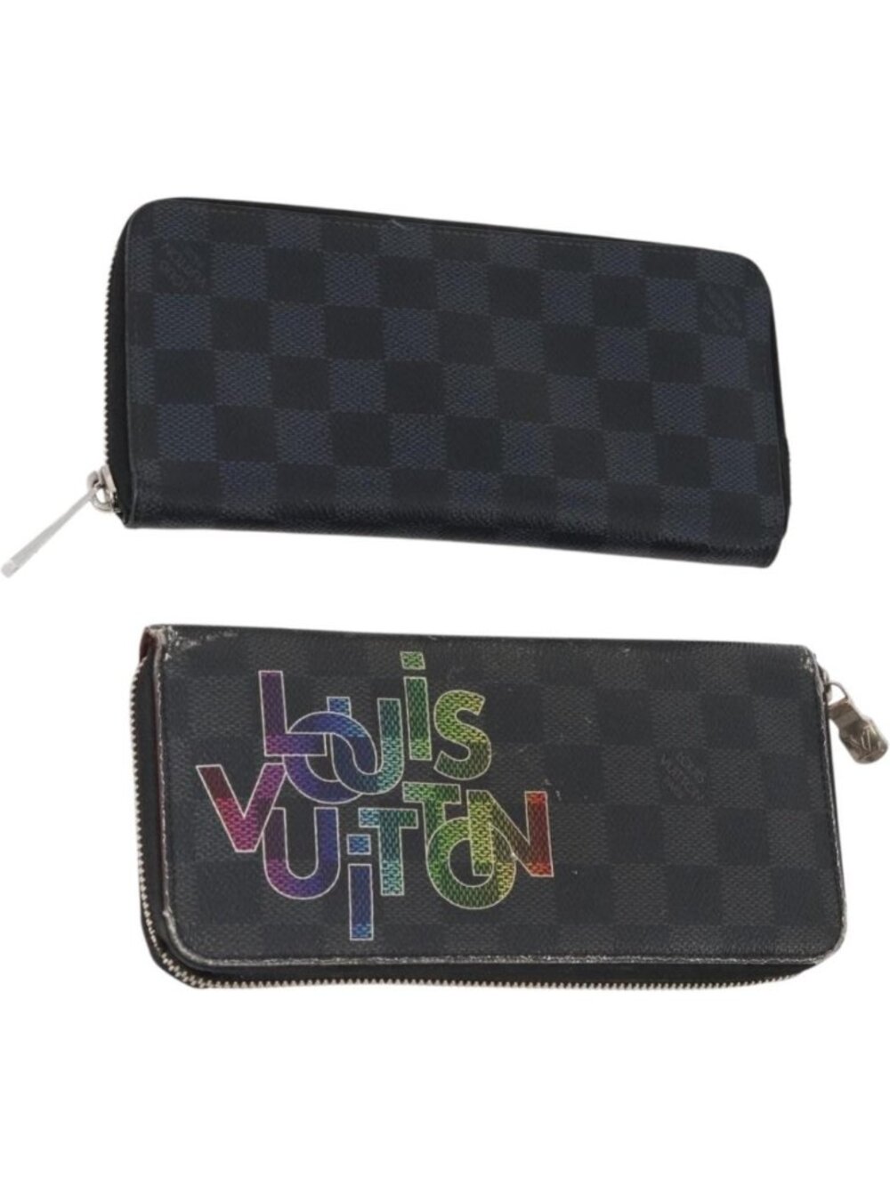 LOUIS VUITTON Damier Grafitte Long Wallet 2 Set Black